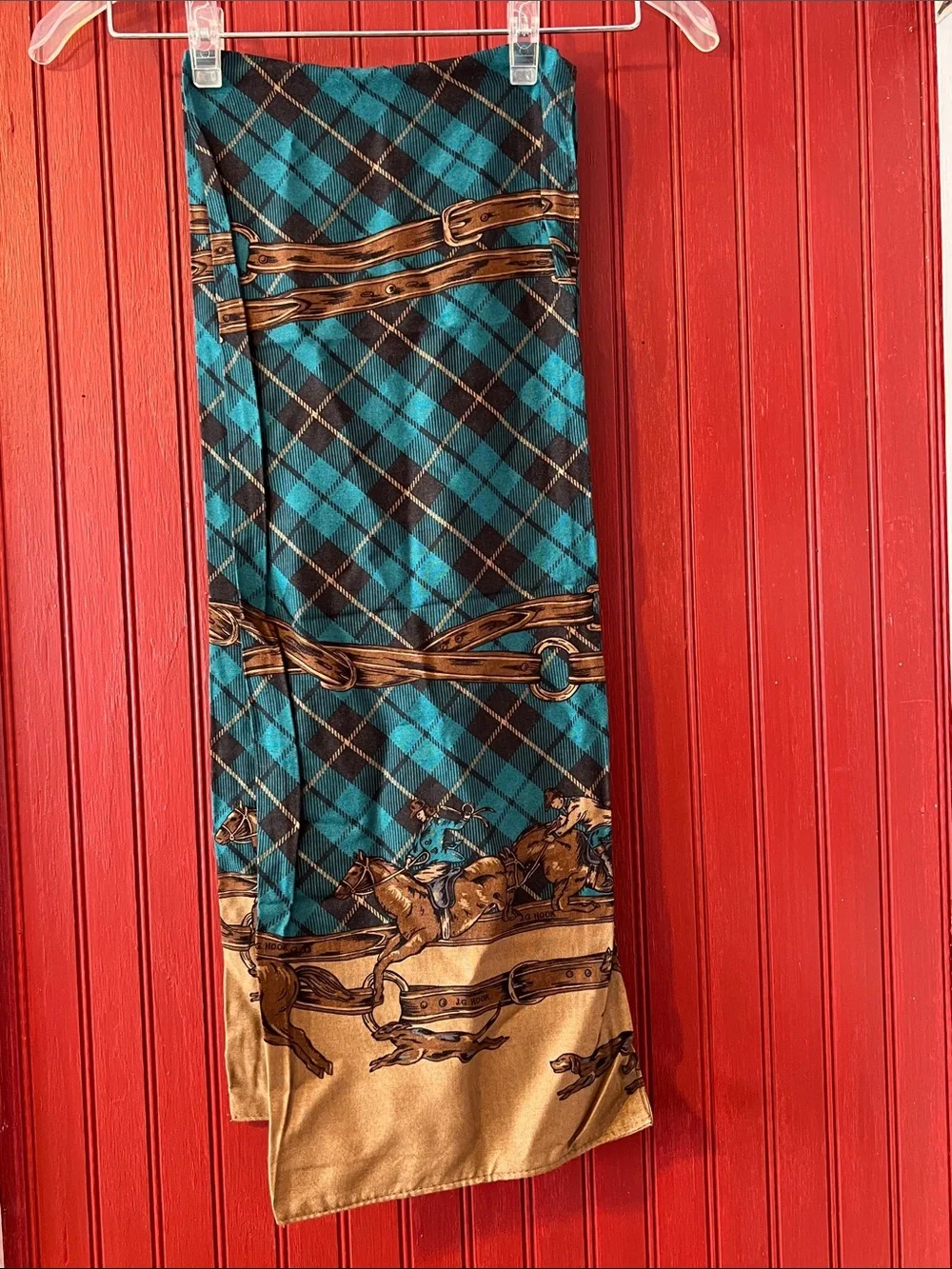 Vintage JG Hook Equestrian Scarf: 80s-90s Preppy Style